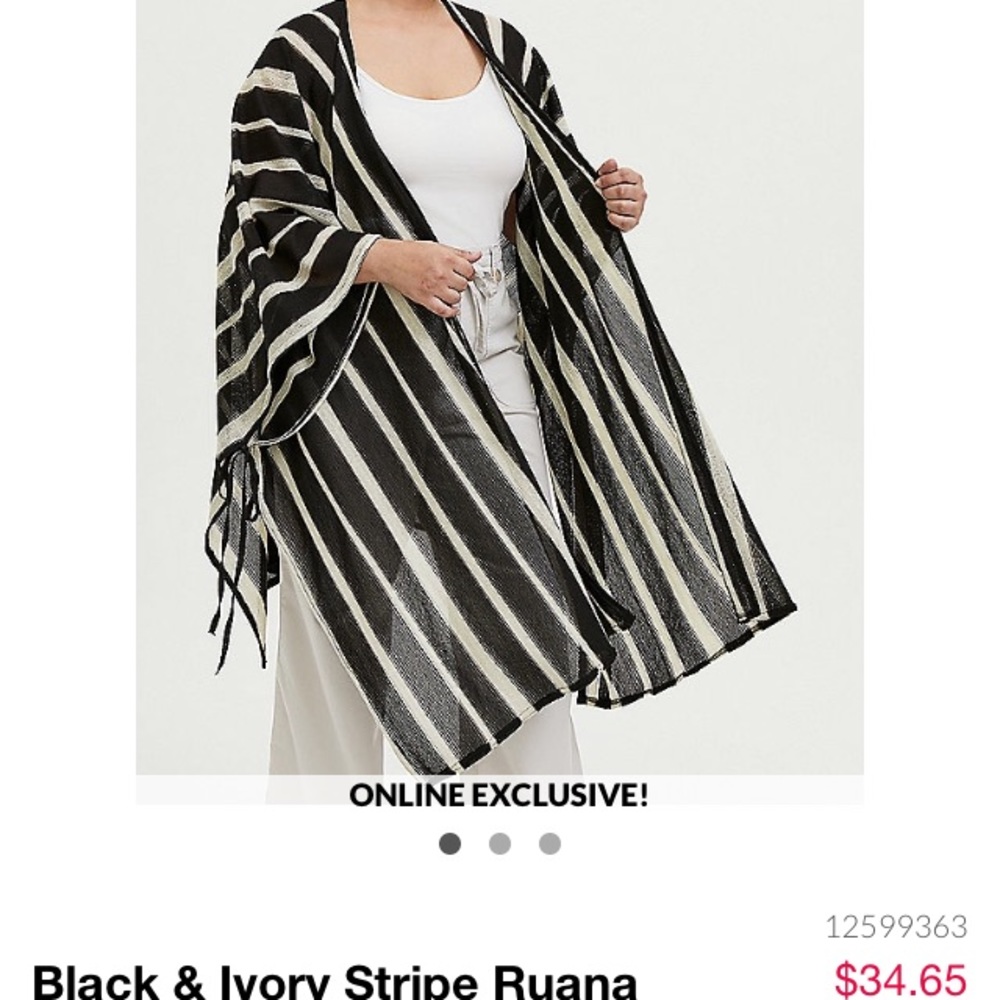 Black and white ruana